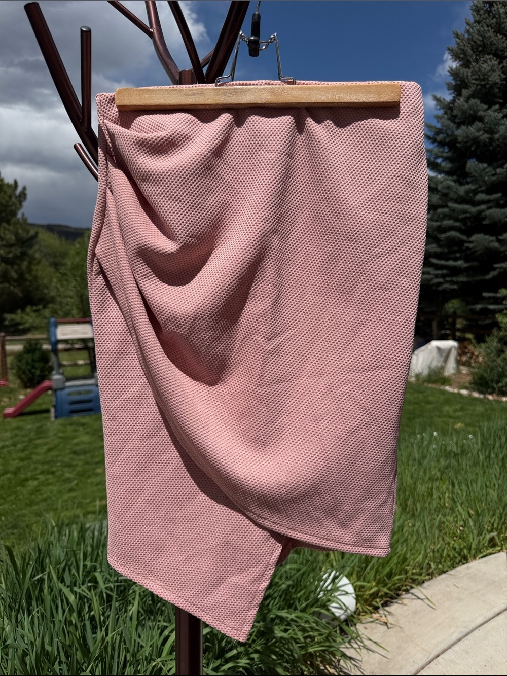 Windsor Pink Asymmetrical Pencil Skirt